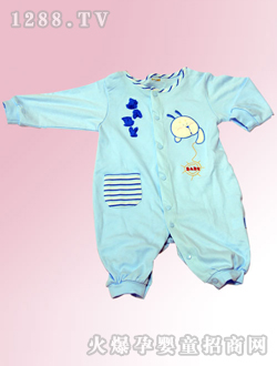 安嬰寶藍色嬰兒哈衣