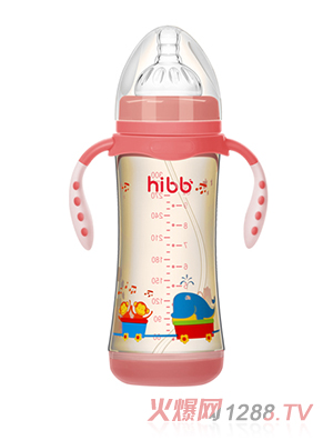浩一貝貝感溫PPSU奶瓶粉色300ml