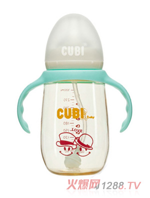 CUBI卡通系列PPSU純凈藍奶瓶300ML