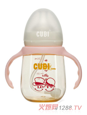 CUBI卡通系列PPSU純真粉奶瓶210ML