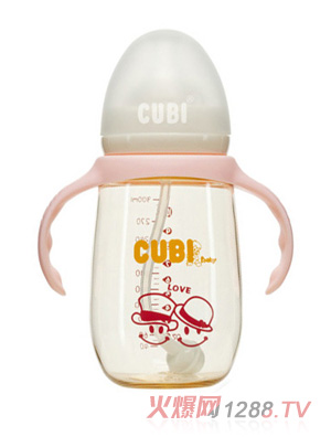 CUBI卡通系列PPSU純真粉奶瓶300ML