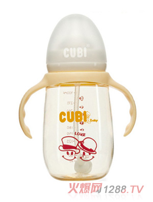 CUBI卡通系列PPSU香蜜黃奶瓶300ML