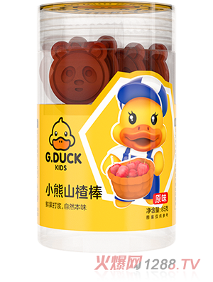 G.DUCK小黃鴨小熊山楂棒85g罐裝原味果蔬味美味健康誠(chéng)招代理